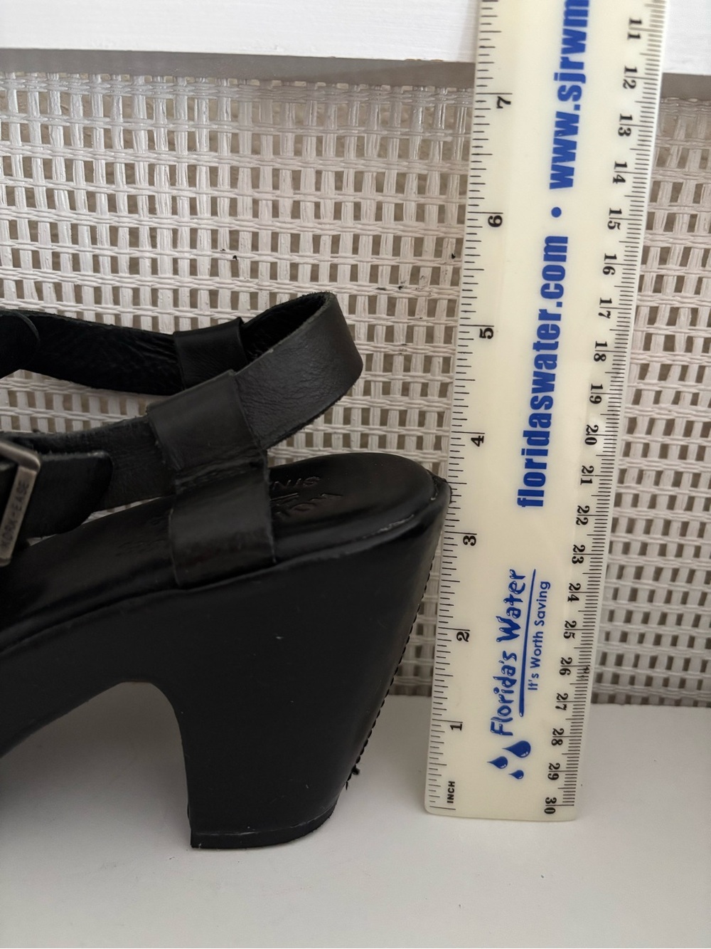 Kork-Ease “Blythe” Black Leather Ankle Strap Wrapped Platform & Heel Clog - Sz 9 - Picture 7 of 12